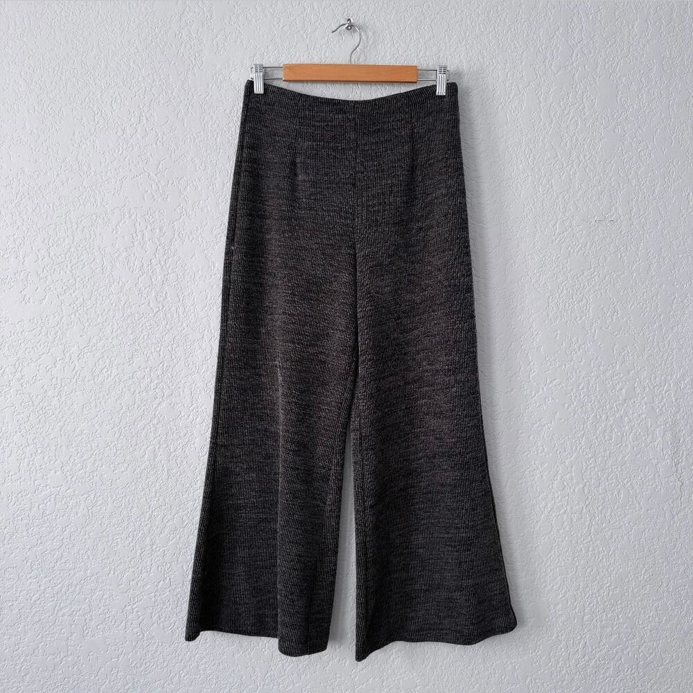 whiteroom + cactus gray high waisted knit flare pants size s
